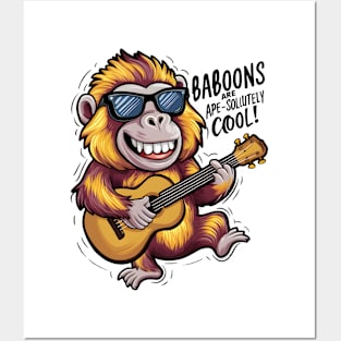 Funky Baboon Jam Session Posters and Art